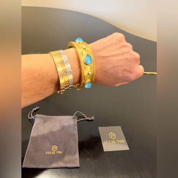 NWT Authentic Luxury Bohemian Summer Julie Vos Cannes Statement Hinge Bangle - Picture 8 of 17